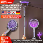 2800V high-voltage bug zapper swatter with safety mesh