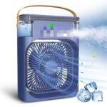 Bedroom humidifier fan with soft LED night light