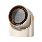 Turbo bladeless desk fan in white, front-facing view for product display