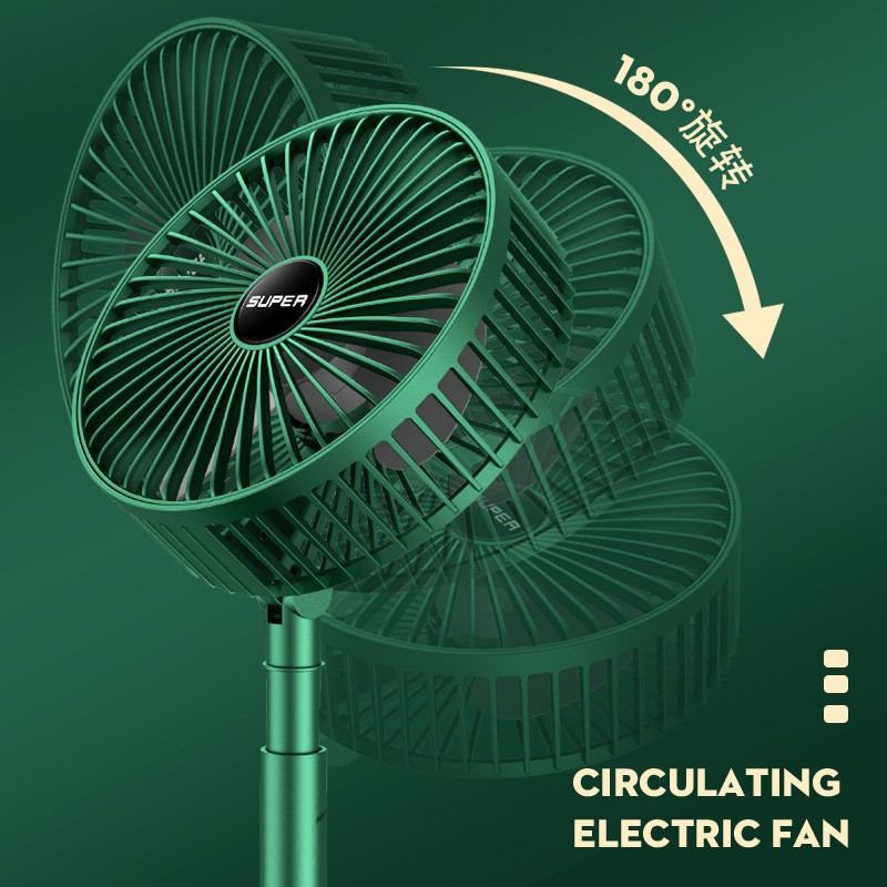 Desktop USB fan with 180-degree vertical oscillation