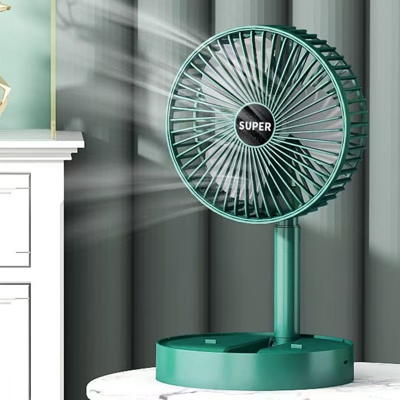 Close-up of 3-speed adjustment button on USB fan