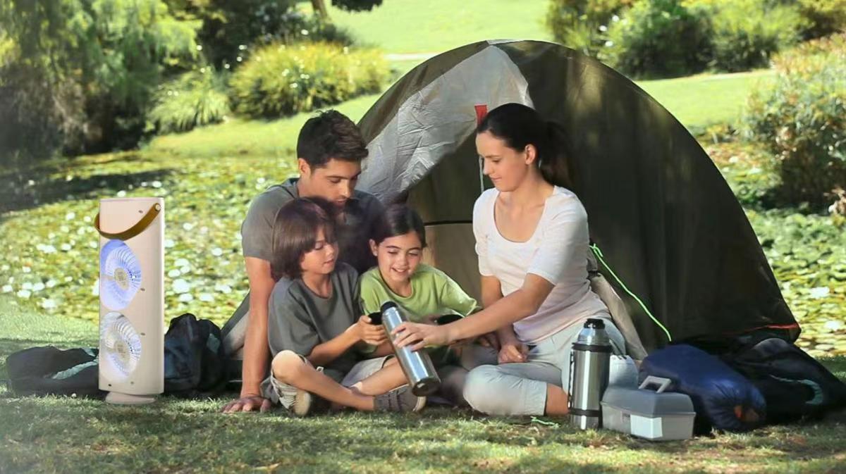 USB dual-head humidifier fan for Camping
