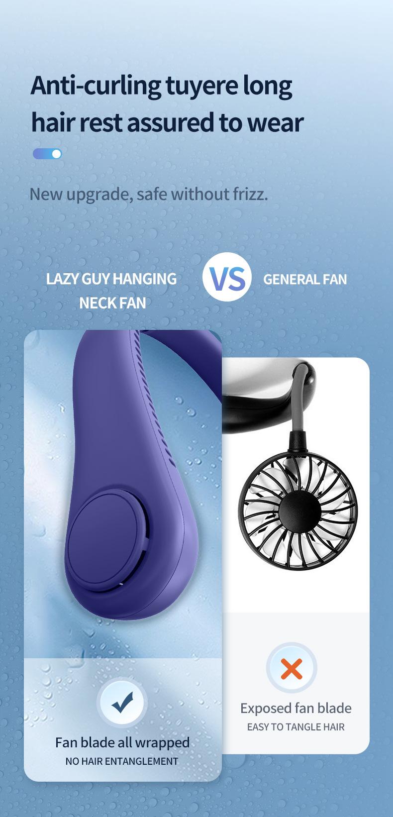 Compact bladeless neck fan packed for travel and daily commuting