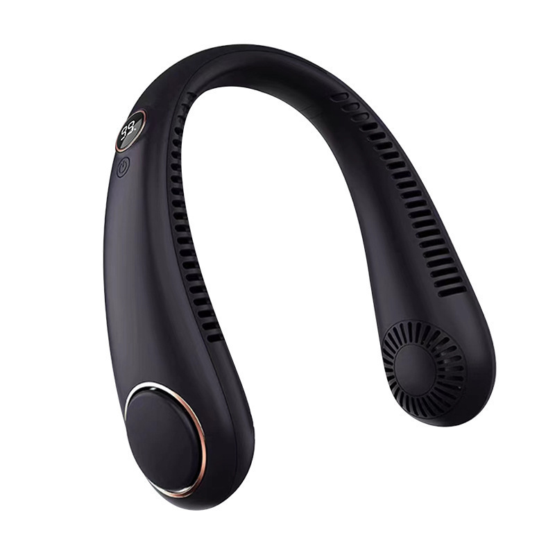 Wearable bladeless neck fan with ergonomic design and 360-degree cooling