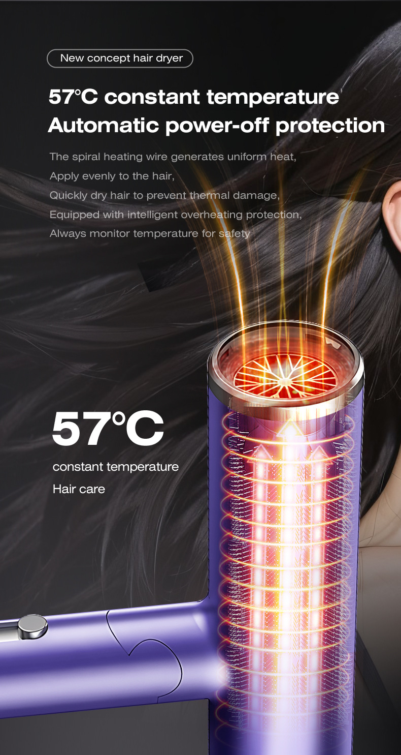 Foldable hair dryer with fast drying powerful motor