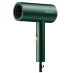 High-speed hair dryer side view in green color
