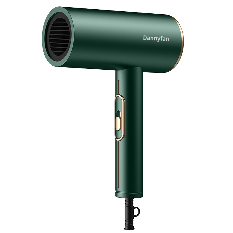 High-speed hair dryer side view in green color