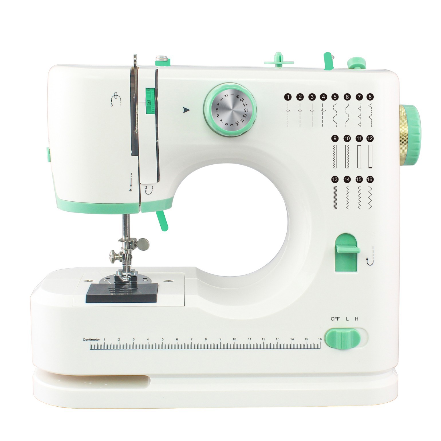 Dual-speed household sewing machine with 12 built-in stitches