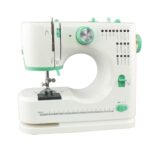 12 built-in stitch patterns displayed on sewing machine panel
