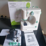 Presser foot lock and button sewing function on household sewing machine