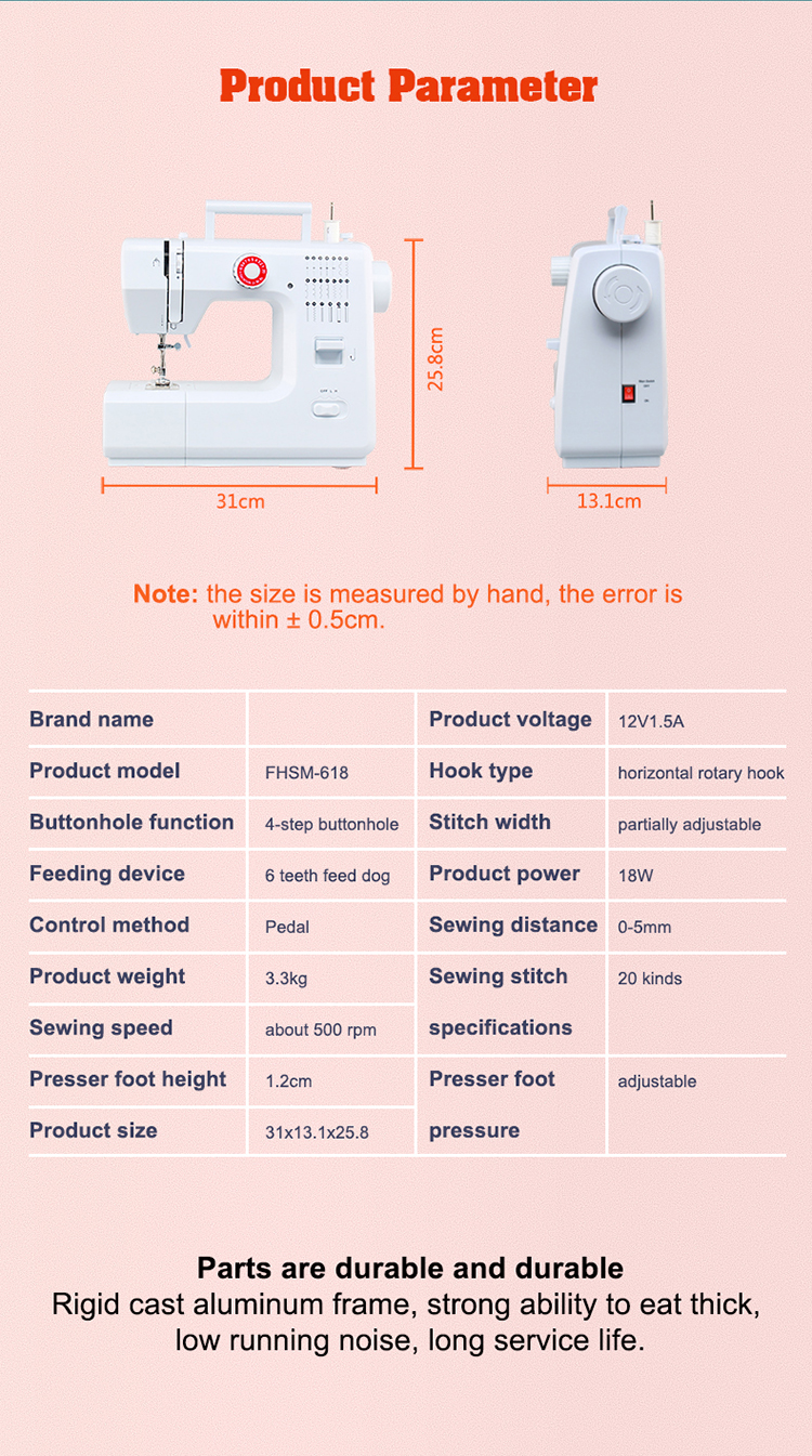 Person Using FHSM-618 Sewing Machine for Easy Home DIY Clothes Repair and Alteration