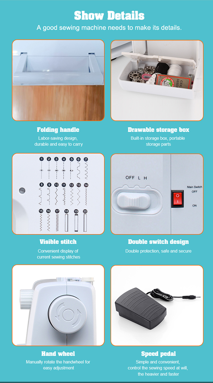 Quiet Horizontal Rotary Hook and Easy Automatic Bobbin Winder System