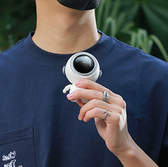 Portable bladeless neck fan for outdoor and office cooling